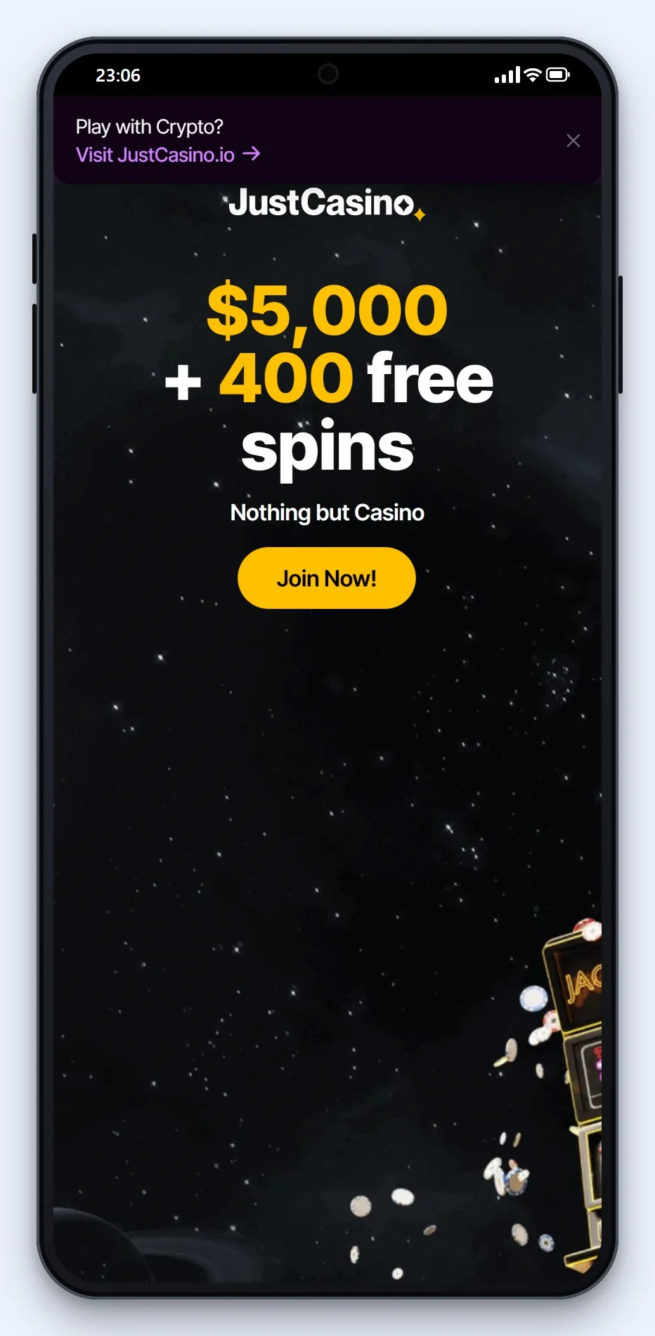 mifinity online casino: úvodní stránka kasina JustCasino