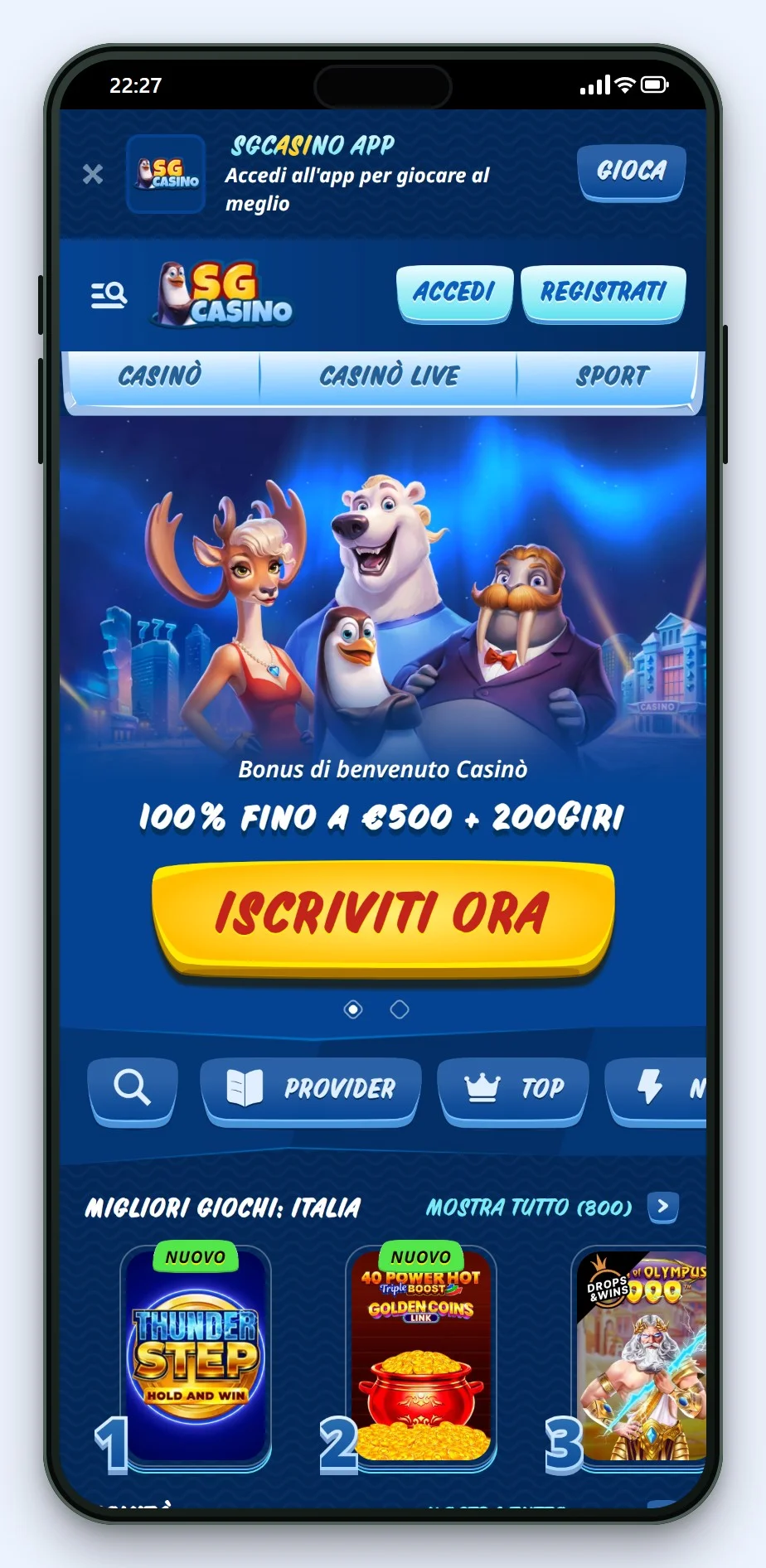 mifinity casino: la homepage del casinò SG Casino