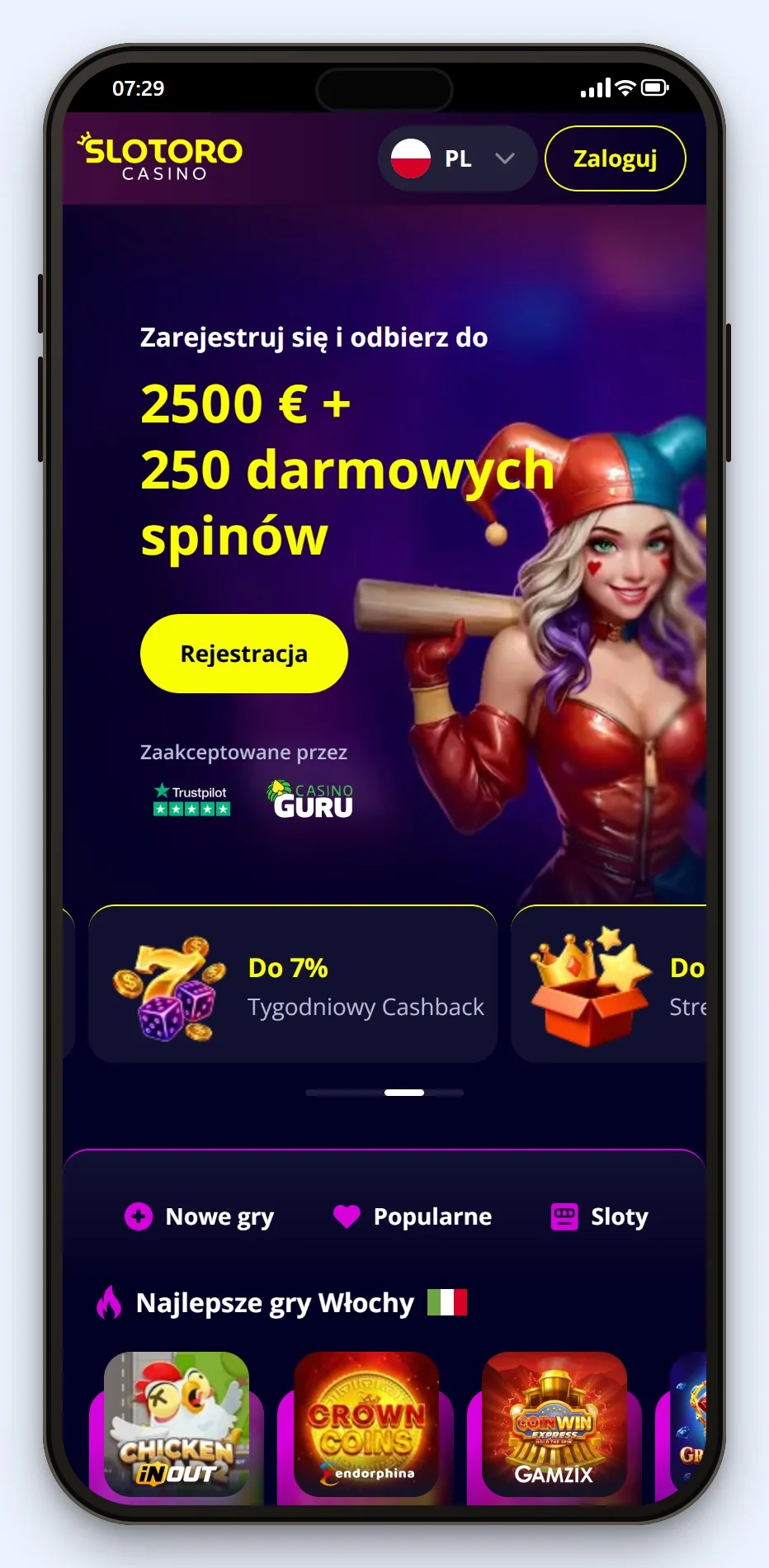 mifinity casino: strona główna kasyna Slotoro